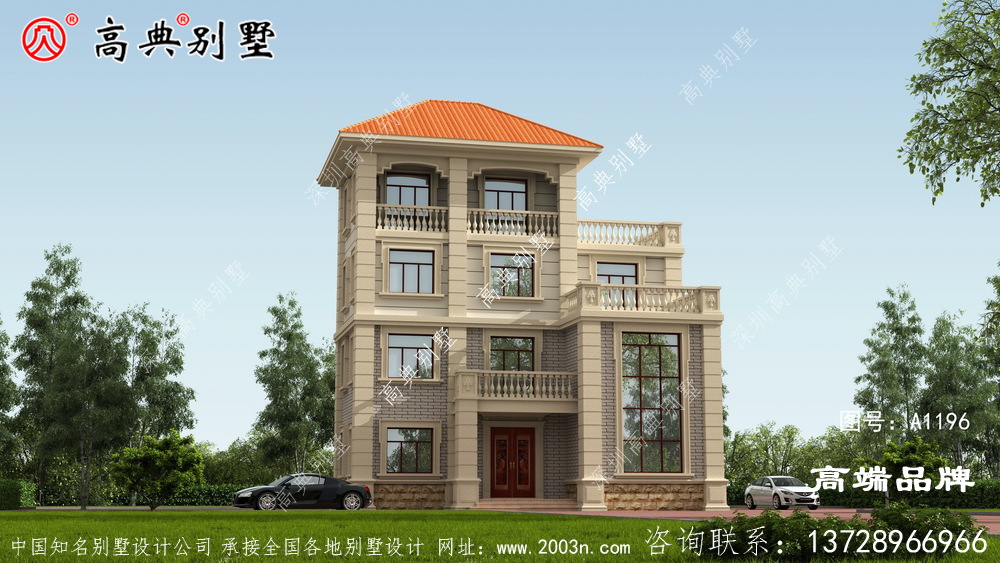 复式三层简欧别墅，照明通风优良，居住更加舒