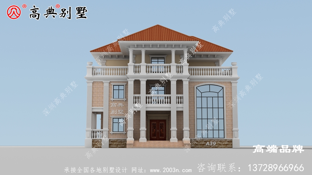 农村三层欧式自建房屋