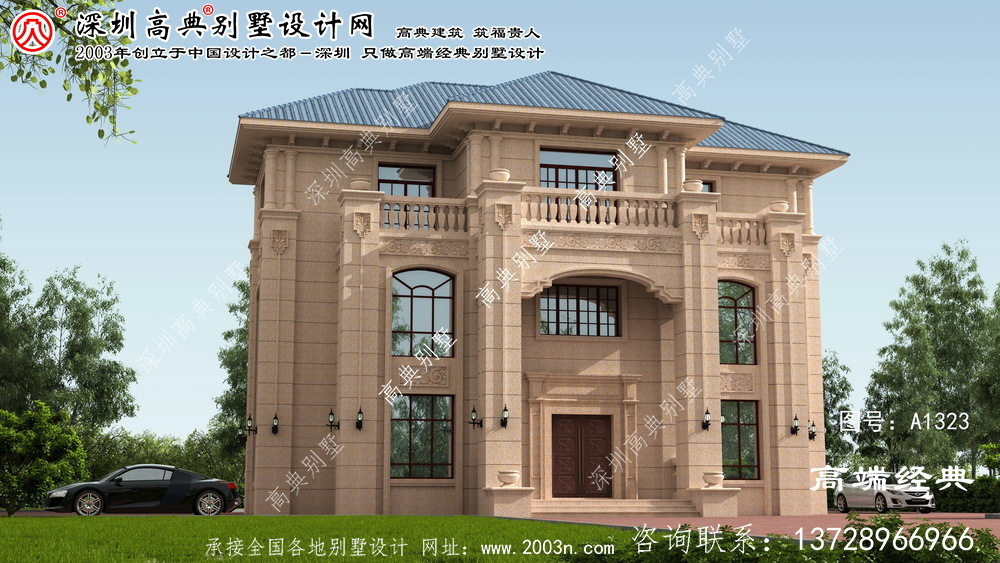 香洲区欧式石材别墅图纸