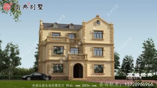 三层欧式自建房户型简单布局好