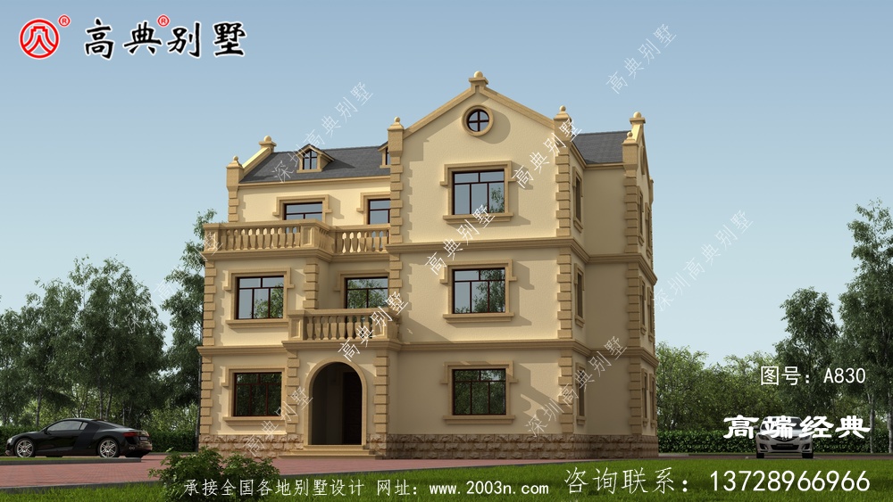 三层欧式自建房户型简单布局好