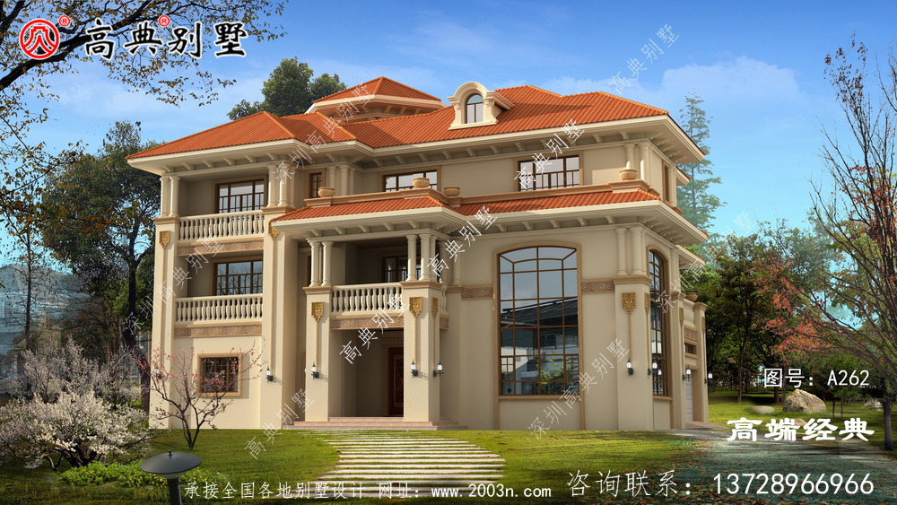 与现代元素结合的欧式三层别墅,追求时尚与潮流