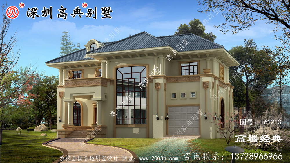 二层欧式别墅设计图，外观造型优雅，室内布局合理