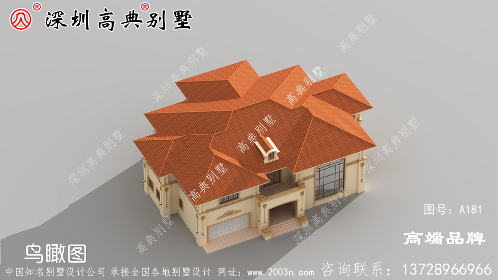二层豪华别墅，农村自建房图，宅基地大的不这样建就可惜了