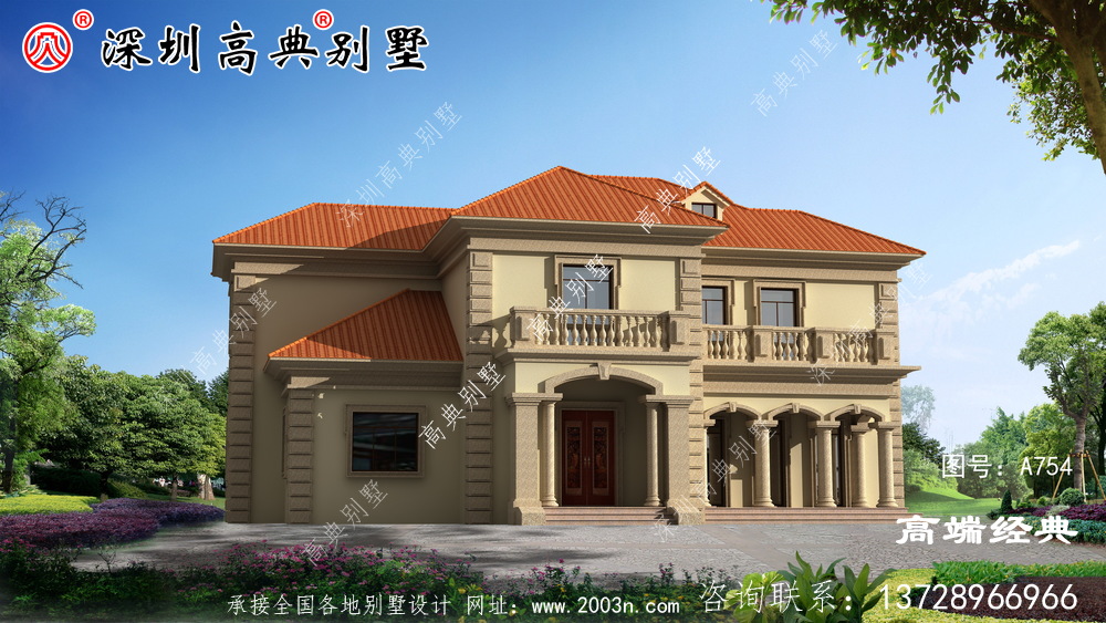 乡村二层自建房图,外观时尚布局讲究,经得起时间的考验。