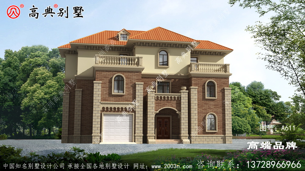 挑檐与阳台有机结合，简洁大方