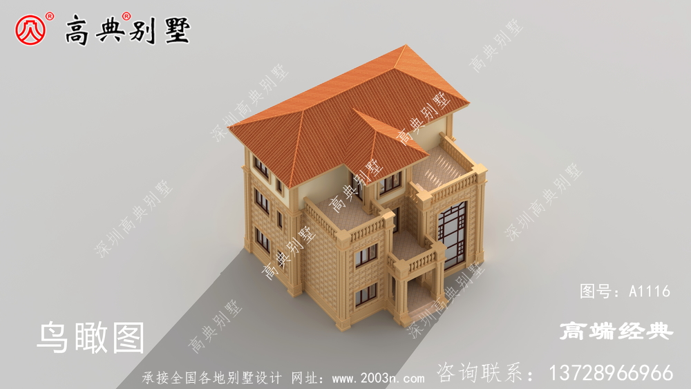 带挑空客厅的欧式别墅,外观美布局好,户型合理,符合农村生活。